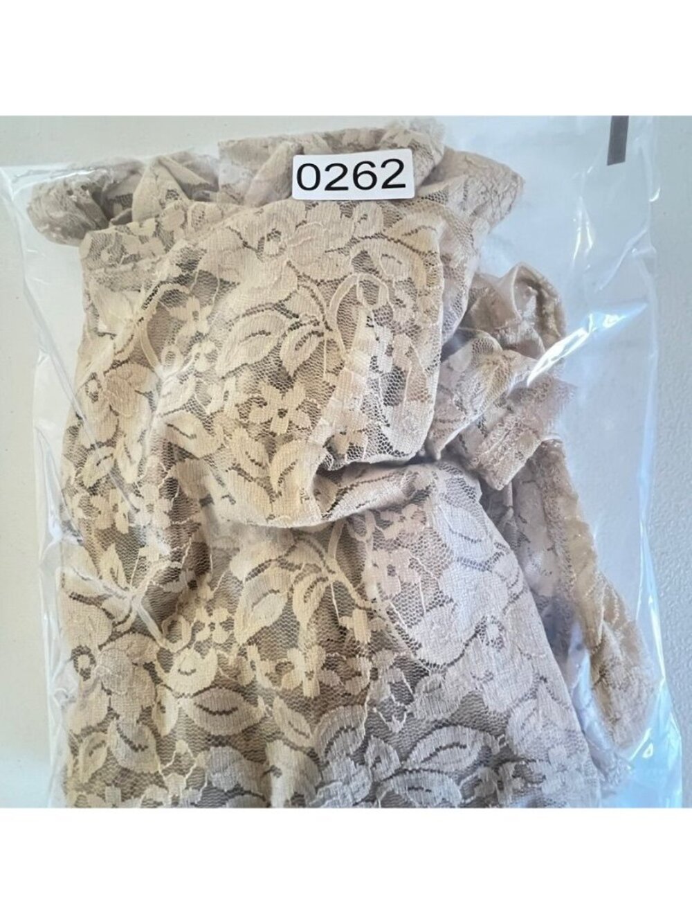 Fairycore Floral Lace Kimono Cardigan Champagne Taupe Coquette Boho Layering L - Picture 10 of 12